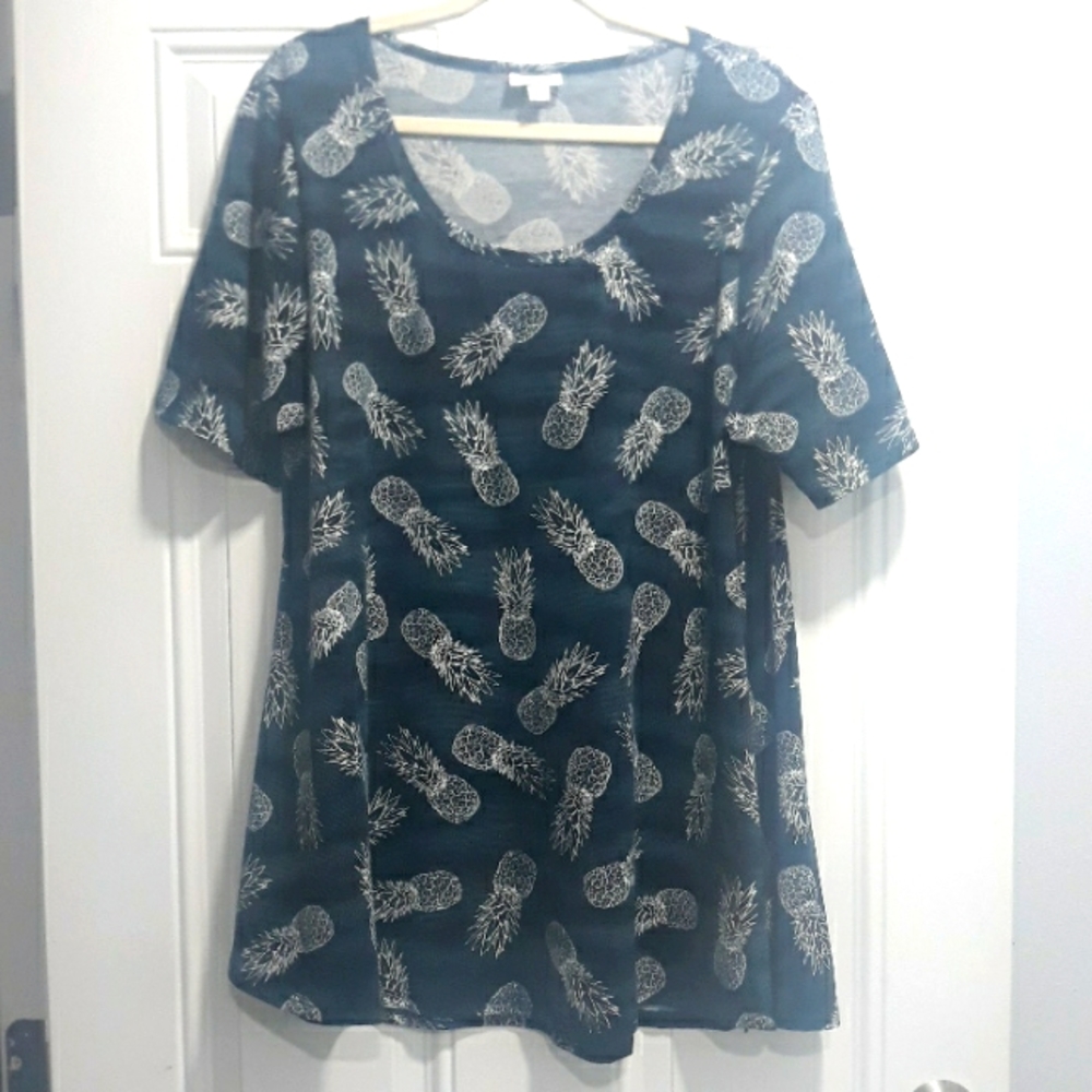 Low Cut V Neck Pineapple designed T-Shirt